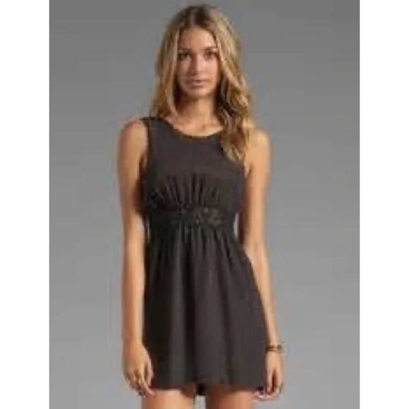 Stone Cold Fox Little Black Mini Dress with Crochet Waist Size 2 fits like a 4-6 - Picture 6 of 8